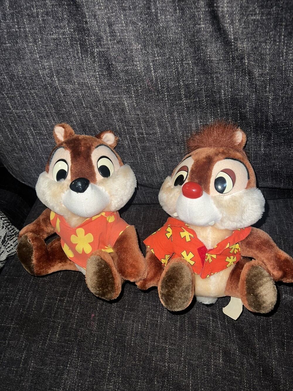 Vtg Chip & Dale Rescue Rangers Chip Hawaiian Shirt Disney World Park Plush 7”